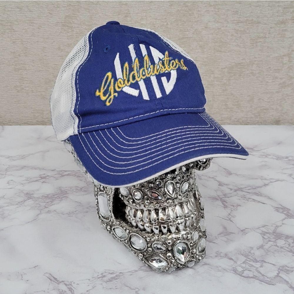Gold dusters Blue and White Mesh Back Spots Snapback Hat